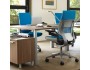 Steelcase Gesture Office Chair with Wrapped Back and Light/Light Color Scheme and Blue Jay Cogent Connect material